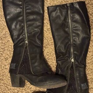 Muk Luks Black Heeled Boots for Women